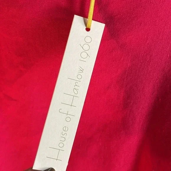 NWT House of Harlow 1960 barbie pink linen skirt suit set size LARGE - Picture 8 of 13